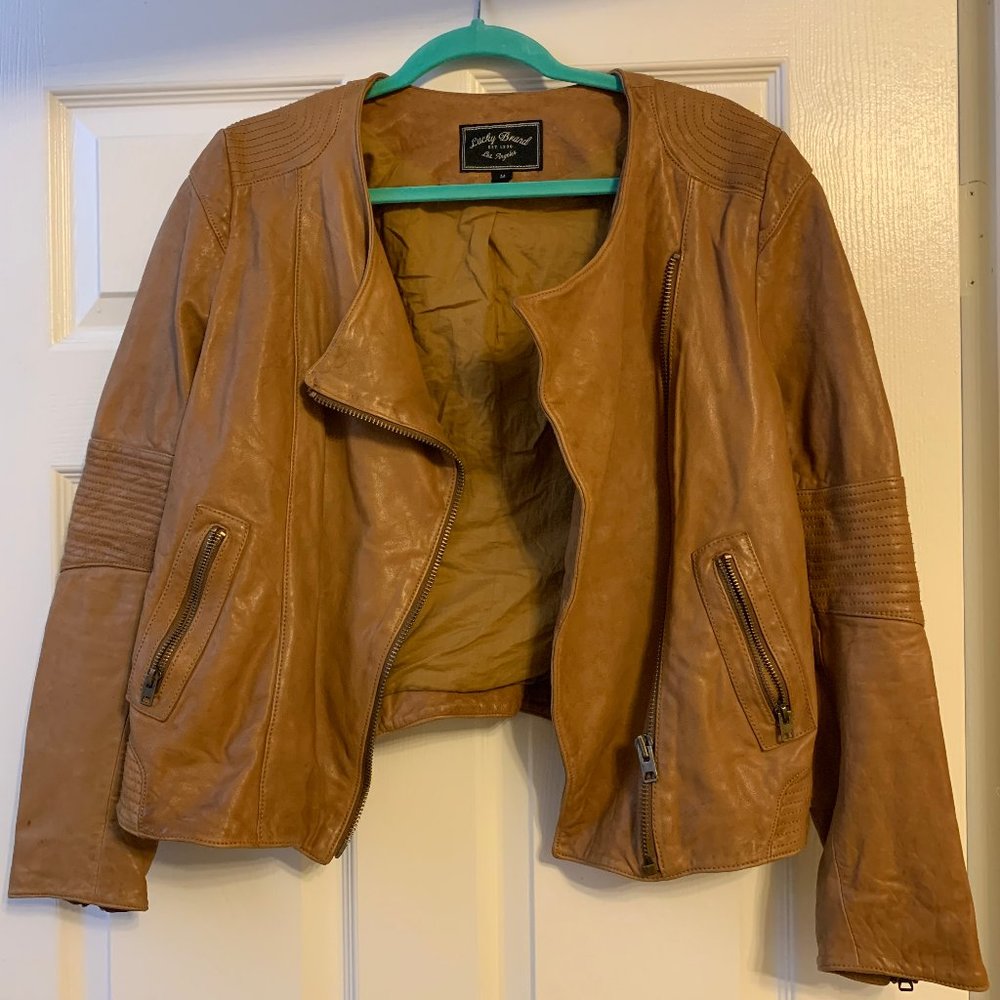Lucky Brand Leather Moto Jacket